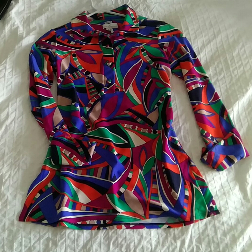 Jude Connally vintage pattern blouse shirt top